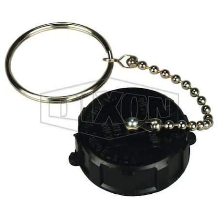 Dixon Hose Cap with Chain Assembly, 1-3/4 in, Female ACME, Plastic, Domestic ME109-NH3-1