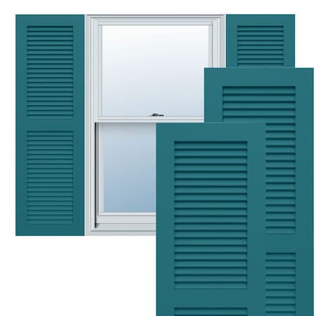 Ekena Millwork True Fit PVC, Two Equal Louver Shutters, Antigua, 12W x 32H, PR TFP101LVF12X032AN