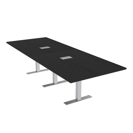 Skutchi Designs 12ft Conference Table W/ Power Unit | 12 Person Modular Rectangular Meeting Table | Harmony Series HAR-REC-48x144-T-U999ST19-ESIL
