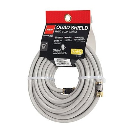 Audiovox 25' Gry Quad Coax Cable DH25QCEV