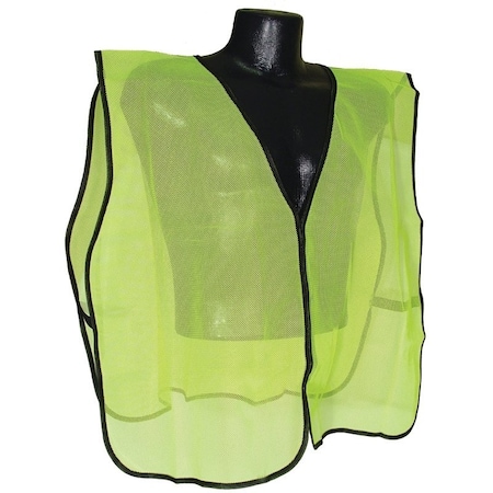 Radwear Radians Non-Rated Safety Vest, One-Size, Polyester, Green/Silver, Hook-and-Loop SVG