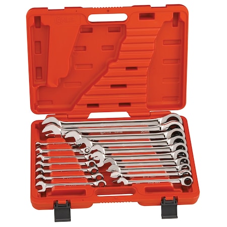 Genius Tools 17 Pc. Metric Combination Ratcheting Wrench Set GW-7617M