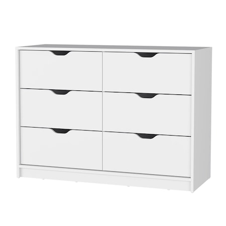 Homeroots 42" White Six Drawer Dresser 518026