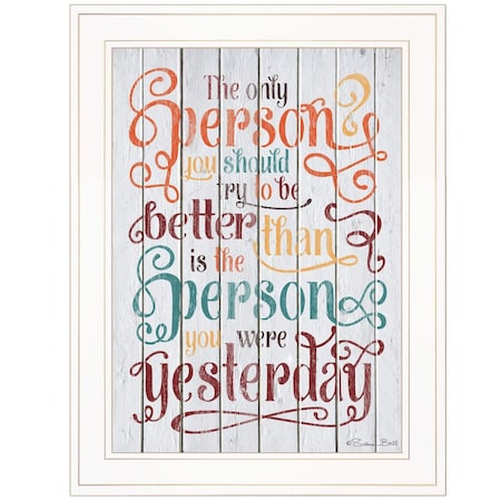 Homeroots The Only Person 2 White Framed Print Wall Art 416025