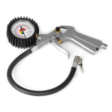 Performance Tool Tire Inflator, 220 PSI Gauge, Air Release Valve, 14 in Hose M521