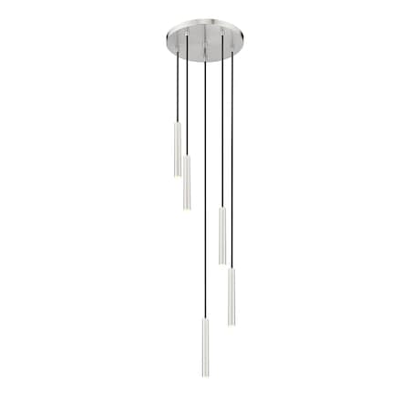 Z-Lite Forest 5 Light Chandelier, Brushed Nickel, 12 In W x 12 In H 919MP12-5R-BN-LED
