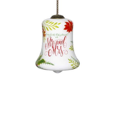 Homeroots Mr. & Mrs. Our First Christmas Hand Painted Mouth Blown Glass Ornament 477509