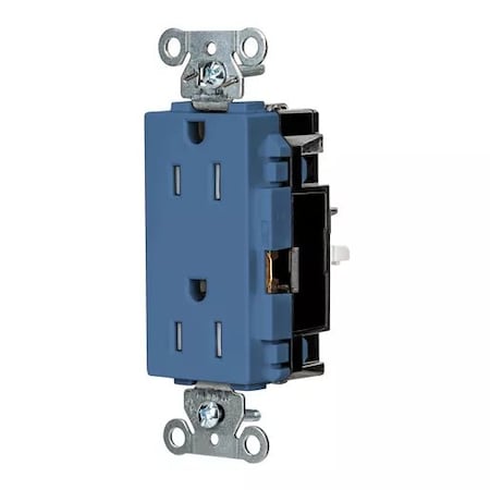 Hubbell Wiring Device-Kellems Straight Blade Receptacle, 5-15R, 15 A, 125V AC, 2 Pole, 3 Wire, Surface Mount, Grounded HBL2152STBLTR