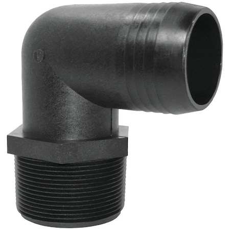 Green Leaf EL1212P Hose to Pipe Elbow, Polypropylene, Black EL 1212 P