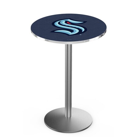 Holland Bar Stool Co 36" Stainless Steel Seattle Kraken Pub Table with 36" dia. top L214S3636SeaKrk