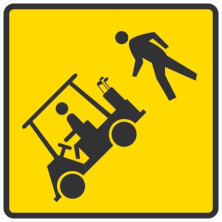 Lyle Golf Cart And Pedestrian Crossing Sign, 24x24, Engineer Grade, Yellow G-12767-EG_24x24