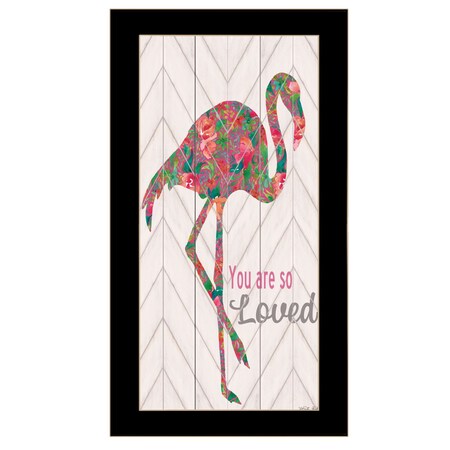 Homeroots You are so loved Flamingo Black Framed Print Wall Art 529777