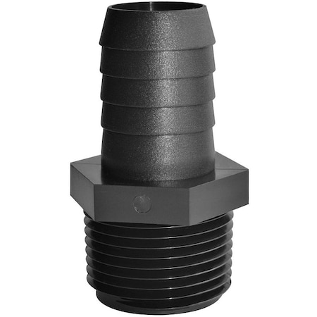 Green Leaf Straight Adapter, 1-1/4 x 1-1/2 in, MNPT x Hose Barb, Polypropylene A114112P
