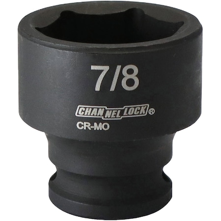 Channellock 3/8'' Drive 7/8'' 6-Point Shallow Standard Impact Socket S1815800112124001