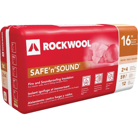 Rockwool SafenSound 16''x47'' Stone Wool Insulation, 12PK RXSS31525