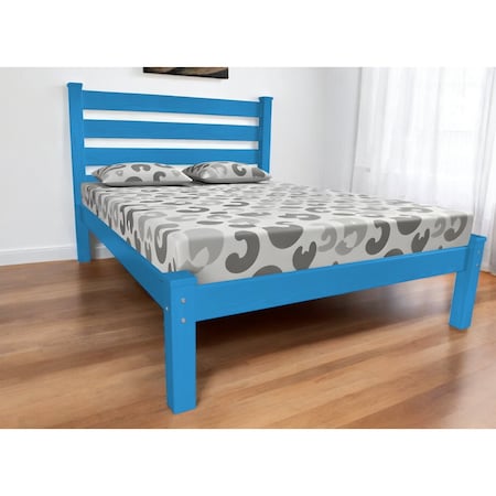 Homeroots Caribbean Blue Solid Wood Twin Bed Frame 546735