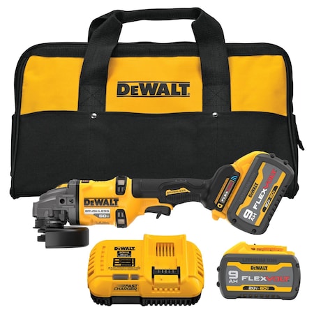 Dewalt FLEXVOLT 60V MAX Side Handle Detect Grinder Kit, 4-1/2 to 6 in, Two-Hand, 9,000 RPM DCG418SHDX2