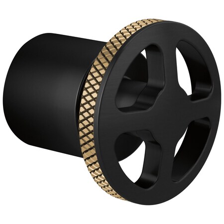 Brizo Litze 3 And 6 Setting Diverter Trim Handle Kit, Wheel Matte Black/Luxe Gold HW932-BLGL