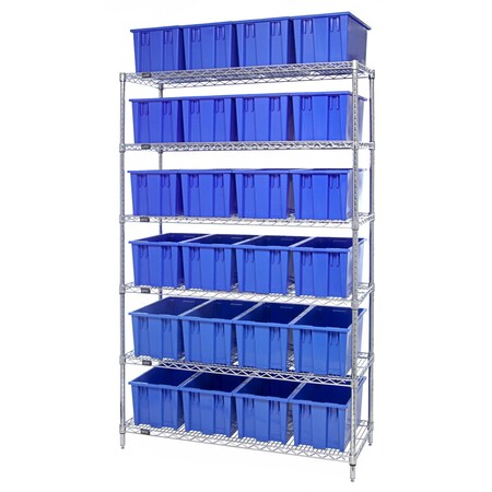 Quantum Storage Systems WIRE SHELVING UNIT W/ snt's WR6-24185BL