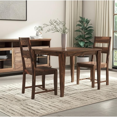 Homeroots Set of Two Dark Brown Solid Wood Ladder Back Dining Side Chairs 522049