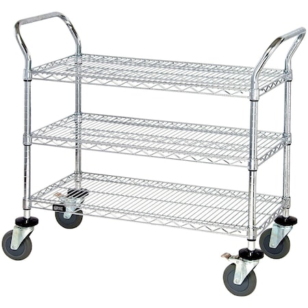 Non-Branded 48 x 24 x 38in - 3 Shelf Heavy-Duty Wire Carts WSC4824383