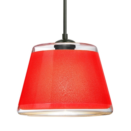 Besa Lighting Besa Pica 9 Pendant, Red Sand, Black Finish, 1x 9W LED 1JT-PIC9RD-LED-BK