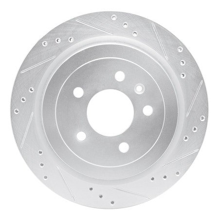 Dynamic Friction Co DFC Brake Rotor - Drilled and Slotted - Silver 631-46032R