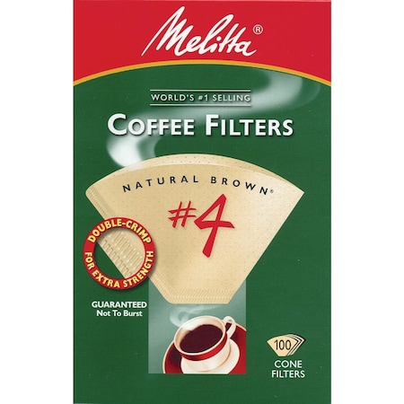 Melitta No, 4 Cone 8-12 Cup Brown Coffee Filter, 100PK 624602