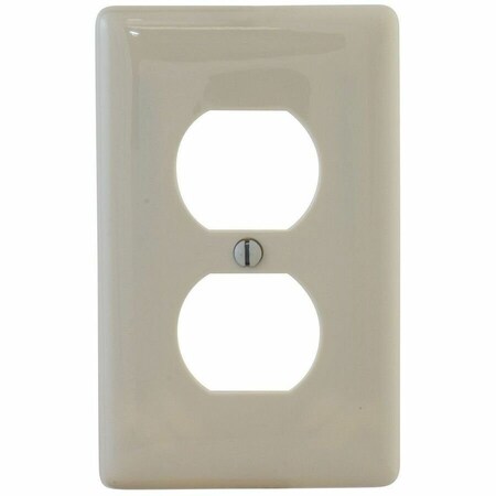 Hubbell Wiring Device-Kellems Wall Plate, Duplex Outlet, Almond, Nylon NPJJ8LA