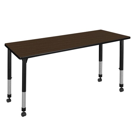 Regency Kee Height Adjustable Mobile Classroom Activity Table, 72 in W, 24 in L, Neo Walnut MT7224NWAPCBK