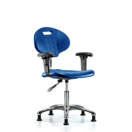 Blue Ridge Ergonomics Clean Room Chair, Adjustable Arms BR-CLR-TPDHCH-CR-A1-RG-BLU