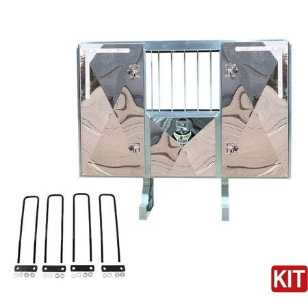 Mytee Products Viking 68in x 80in x 14in Vaulted Cab Rack with 3 Mirror Finish Doors, Bar Windo... VK-VLT-3D-BWxCG-IK-KIT