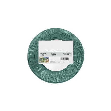 Cable Wholesale Security/Alarm Wire, Green, 22/4 (22AWG 4 Conductor), Solid, CMR / Inwall rated, Coil Pack, 500 ft 10K4-04512CF