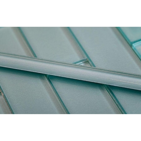 Apollo Tile Tiffany Blue 0.6 in x 12 in Glass Glossy Pencil Liner Tile Trim 0.5 sqft/case, 10PK APLGP8807A