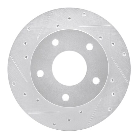 Dynamic Friction Co DFC Brake Rotor - Drilled and Slotted - Silver 631-47014L