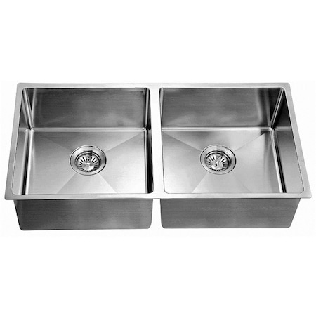 Dawn Undermount Extra Small Corner Radius Equal Double Bowls - 10 x 18.5 x 44 in. XSR421616