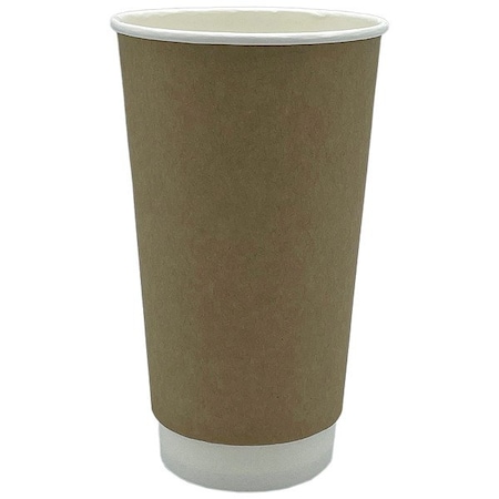 Zoro Select Disposable Hot Cup, 20 oz, Kraft, PK500 EHCDW20-K