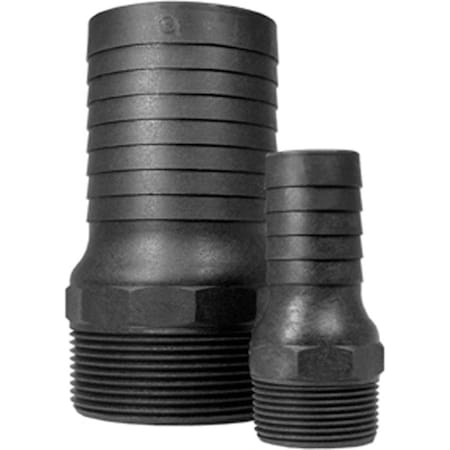 Green Leaf 2 NPT x 2 in. Barb Heavy Duty Black Polypropylene Combination Nipple 272150152