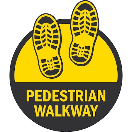 Lyle Pedestrian Walkway with Shoeprints, 10.5x9, Non-Reflective, Yellow G-1006-FD_10.5x9