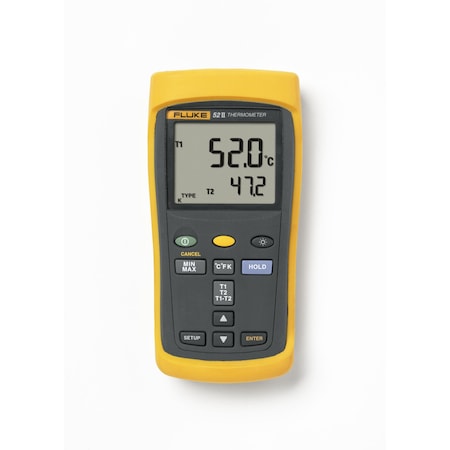Fluke Dual Probe Digital Therm, Cal Trac w/Data FLUKE-52-2 CAL