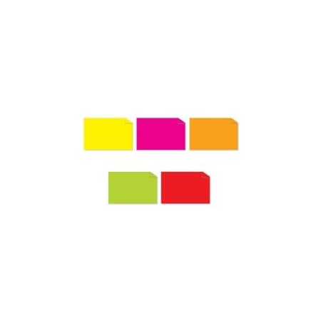 Bubblefast 2 x 3'' Multi-Color Fluorescent Inventory Rectangle Label Packs BFDL1232