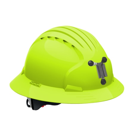 Jsp Full Brim Mining Hard Hat w/HDPE Shell, 6-Point Polyester Suspension and Wheel Ratchet Adj. 280-EV6161M-LY