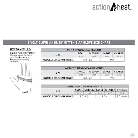 Actionheat AA Battery Heated Featherweight Glove, Men's, Black, S/M 675595812132