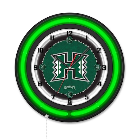 Holland Bar Stool University of Hawaii 19 Double Neon Wall Clock Clk19BK