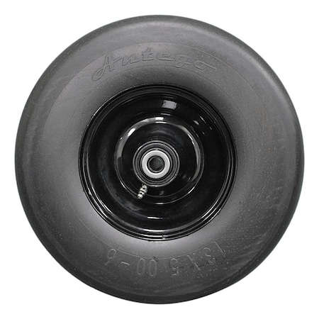 Antego Tire & Wheel 2 Pack 13x5.00-6 Black No Flat Front Solid Tire Puncture Proof Assemblies, 2PK A632565009PU51135006