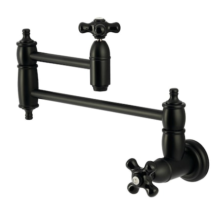 Kingston Brass Wall Mount Pot Filler Faucet, Matte Black KS3100PKX