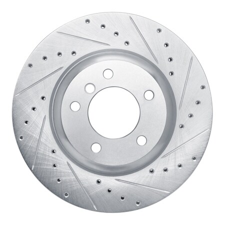Dynamic Friction Co DFC Brake Rotor - Drilled and Slotted - Silver 631-31096R
