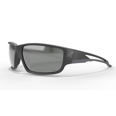 Edge Eyewear Kazbek, Safety Glasses, Anti-Scratch, Gray Mirror Lens, Black Frame, Full-Frame SK117