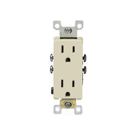 Leviton Residential Grade Decora Receptacle, 15 Amp, 125 Volt 5325-SI