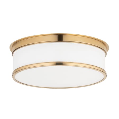 Hudson Valley Lighting Geneva 3 Light Flush Mount 15.25 In. Aged Brass 715-AGB
